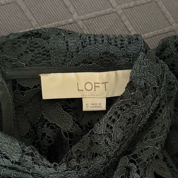 LOFT Black Lace Blouse - Picture 6 of 7